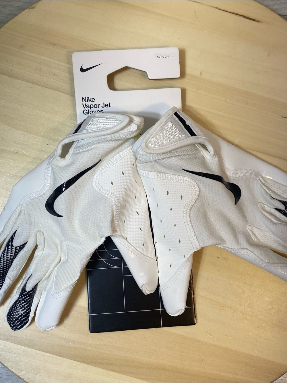 Nike Vapor Jet Football Gloves White Black Unisex Small Small NWT